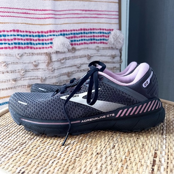 Brooks Adrenaline GTS 22 Pearl Black Metallic Road-Running Sneakers Women’s 8.5 - Picture 4 of 8